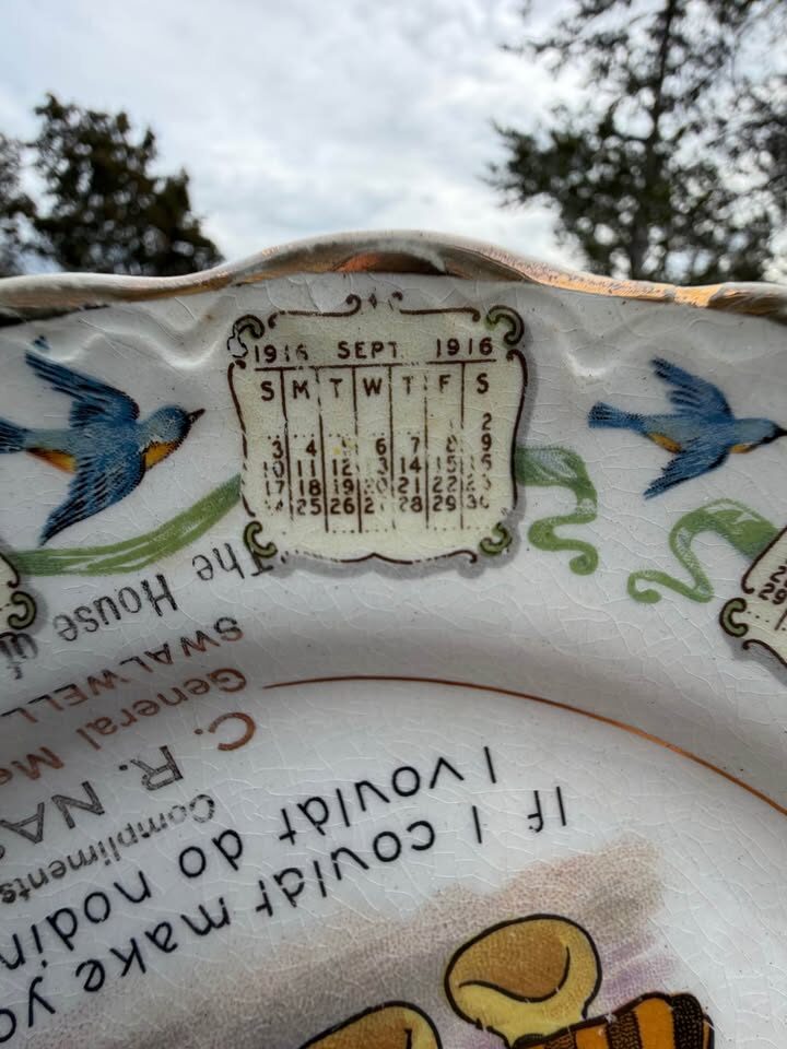 Rare 1916 Antique Calendar Plate – Swalwell, Alberta Pioneer History (8") - photo 6