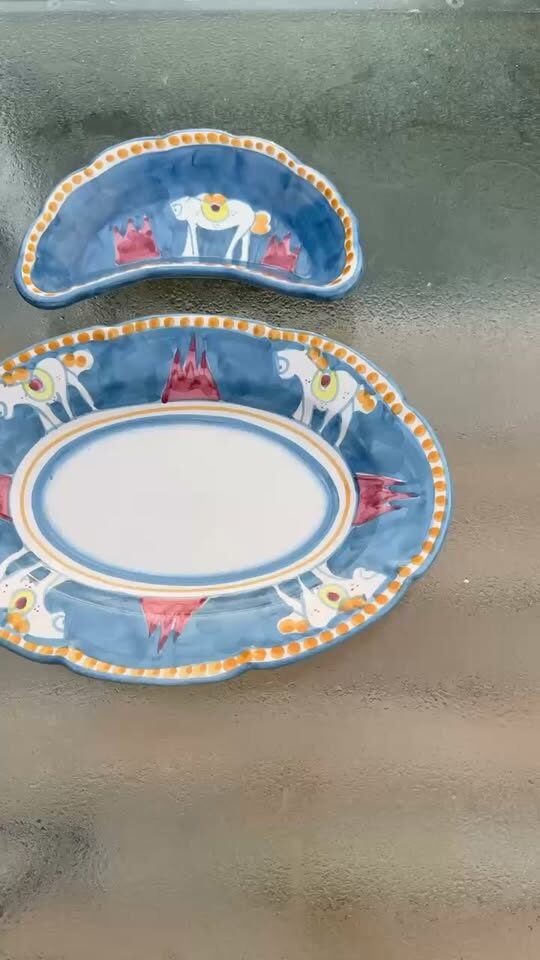VIETRI Campagna Cavallo Ceramic Serving Set - Rare Italian Horse Motif ( )