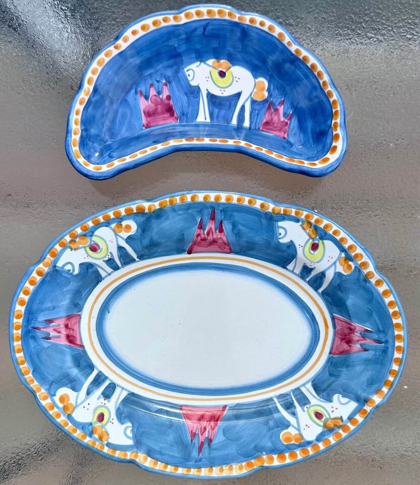 VIETRI Campagna Cavallo Ceramic Serving Set - Rare Italian Horse Motif ( ) - photo 2