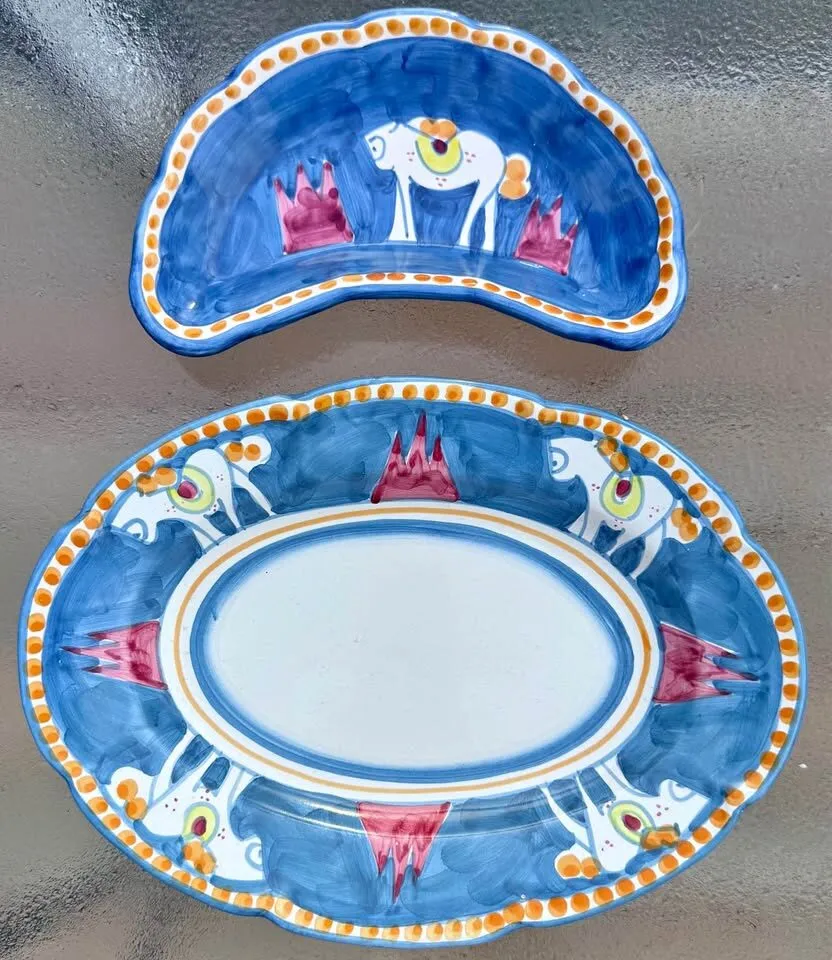 VIETRI Campagna Cavallo Ceramic Serving Set - Rare Italian Horse Motif ( ) - photo 2