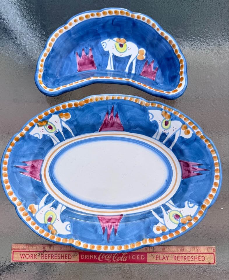 VIETRI Campagna Cavallo Ceramic Serving Set - Rare Italian Horse Motif ( ) - photo 5