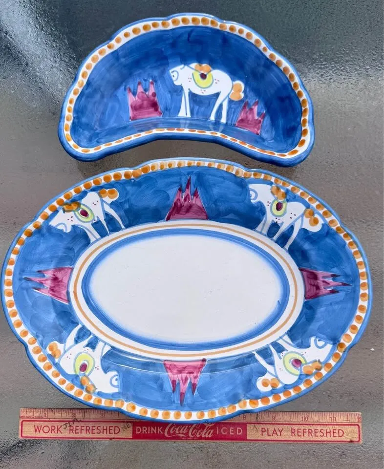 VIETRI Campagna Cavallo Ceramic Serving Set - Rare Italian Horse Motif ( ) - photo 5
