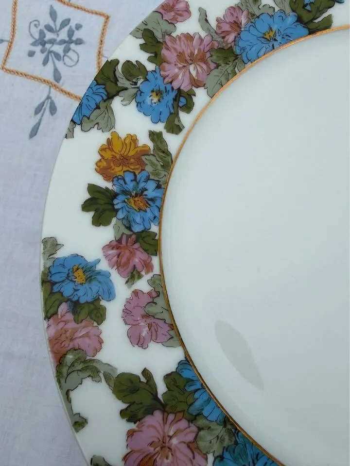 Beautiful Antique Haviland Limoges Floral Platter & 11 Plates - photo 10