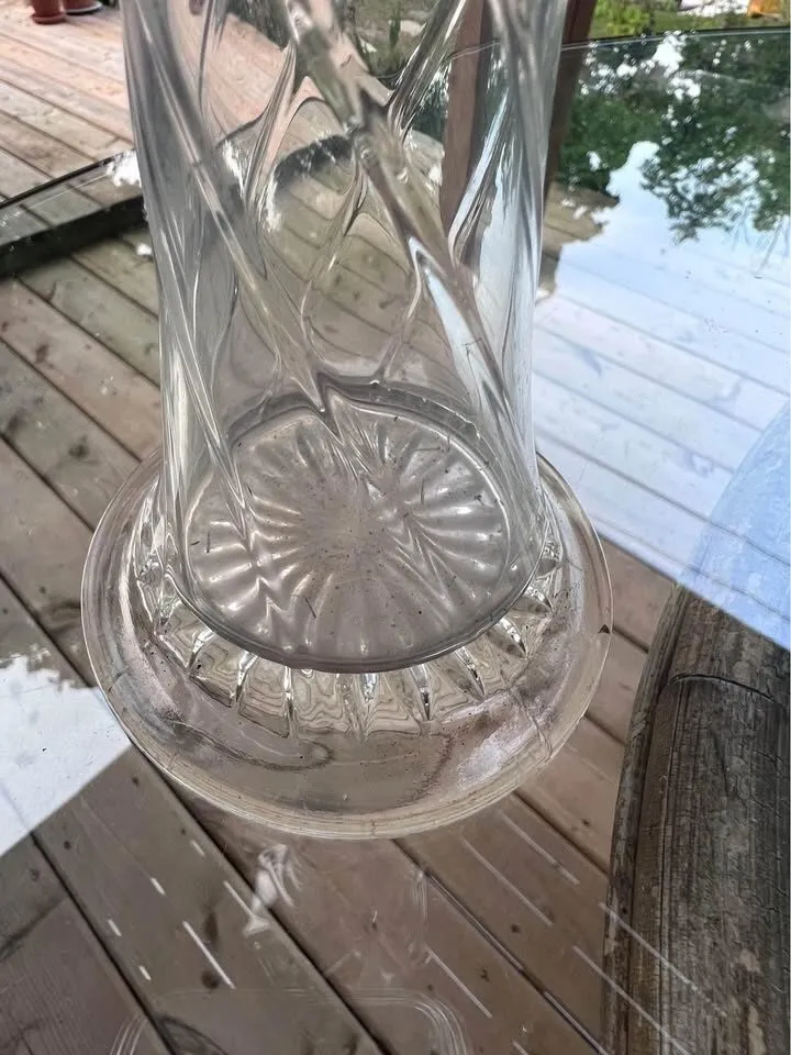 Antique Dugan "Spiralex" Clear Swung Glass Vase - 1900s - photo 5