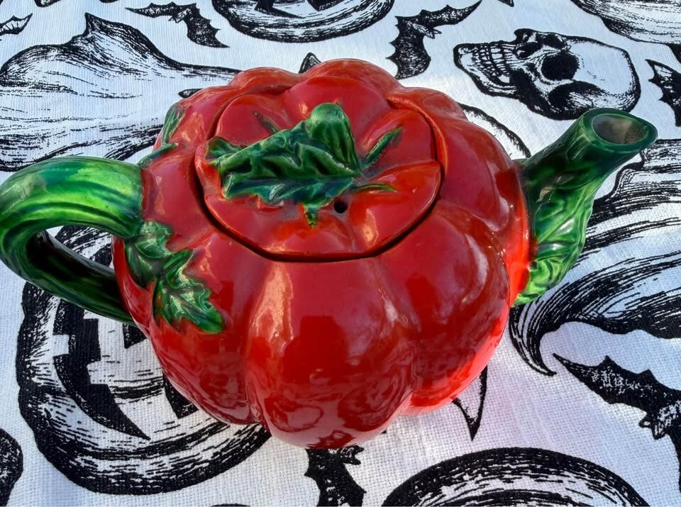 Vintage Mid-Century "Tomato Ware" / Pumpkin Ceramic Tea & Condiment Set - Made in Japan - photo 6