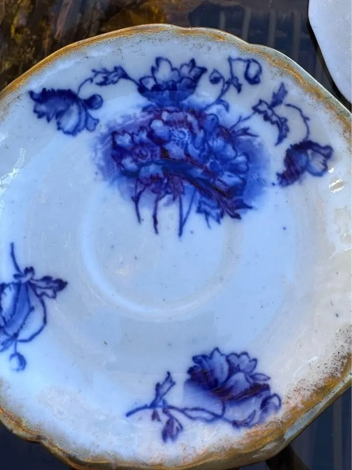 Flow Blue Foley Teacup and saucer - photo 3