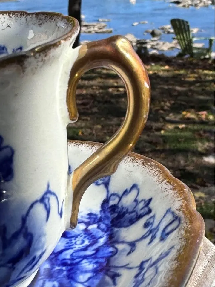 Flow Blue Foley Teacup and saucer - photo 4