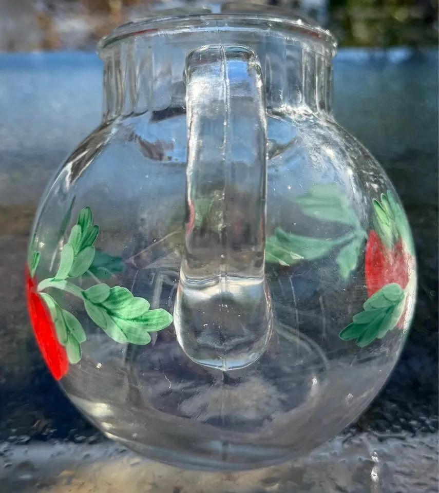 Vintage 1950s Anchor Hocking Tomato Glass Ball Pitcher with Ice Lip - photo 7