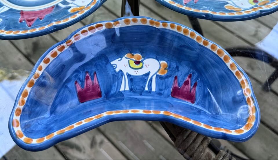 Authentic Italian Vietri "Campagna Cavallo Horse” 7-Piece Ceramic Lunch Set - photo 4