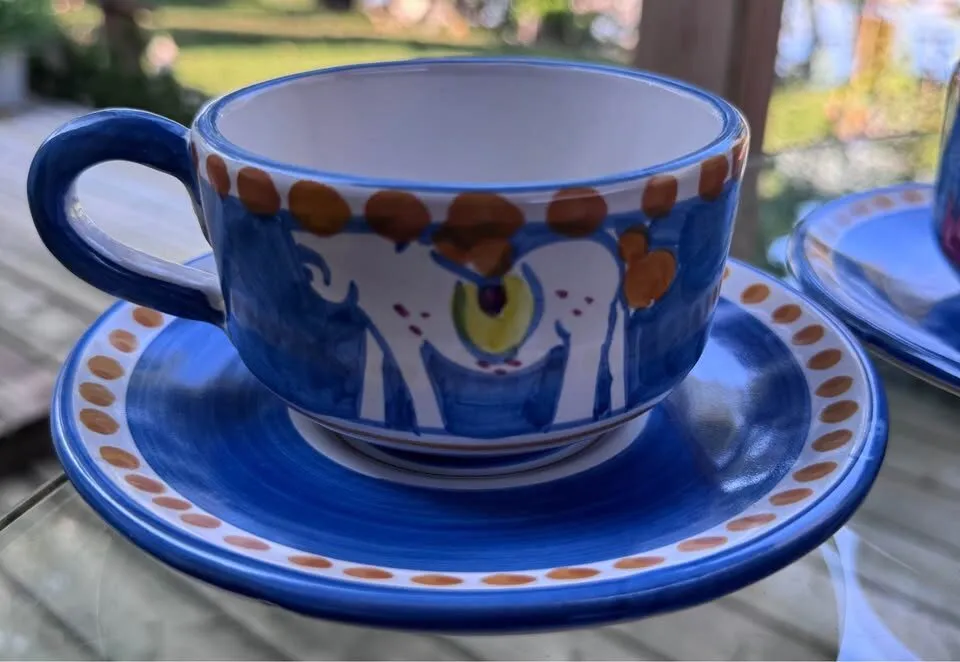 Authentic Italian Vietri "Campagna Cavallo Horse” 7-Piece Ceramic Lunch Set - photo 5