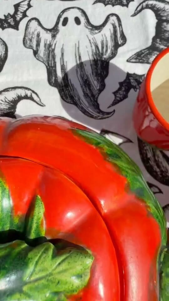 Vintage Maruhon Ware Pumpkin/Tomato Tea & Breakfast Set (10pc) – Fall Decor - photo 1