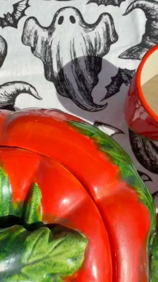 Vintage Maruhon Ware Pumpkin/Tomato Tea & Breakfast Set (10pc) – Fall Decor - photo 1