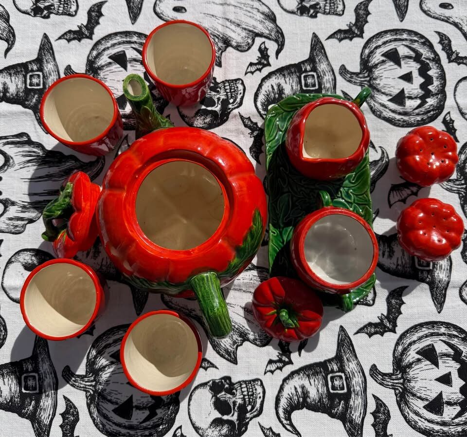 Vintage Maruhon Ware Pumpkin/Tomato Tea & Breakfast Set (10pc) – Fall Decor - photo 6
