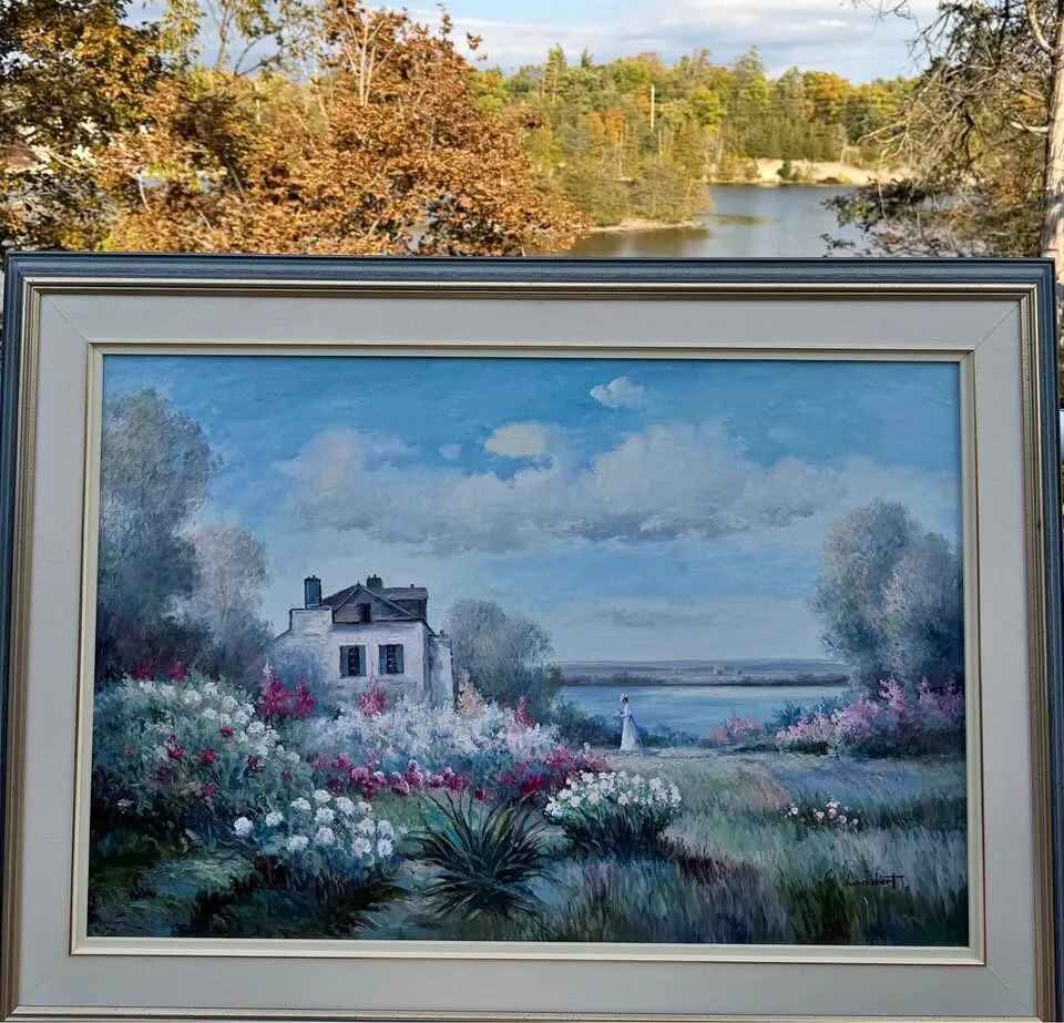 Huge 44" x 32" Original Landscape Oil Painting Framed & Ready to Hang - photo 1