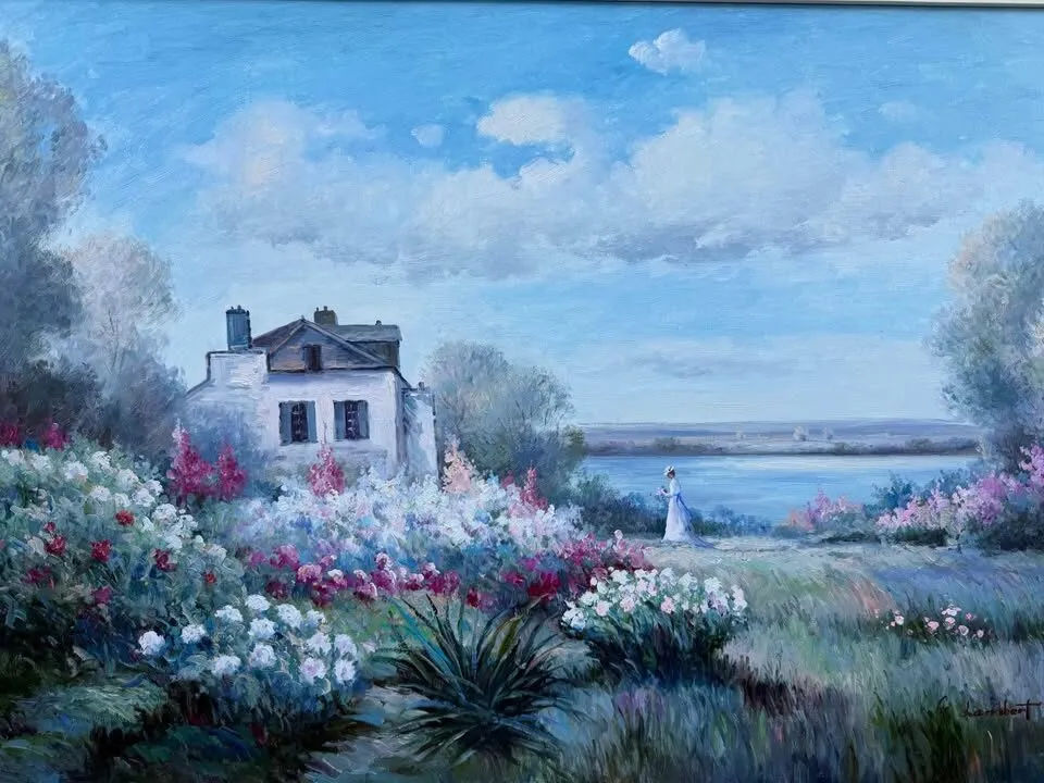 Huge 44" x 32" Original Landscape Oil Painting Framed & Ready to Hang - photo 6