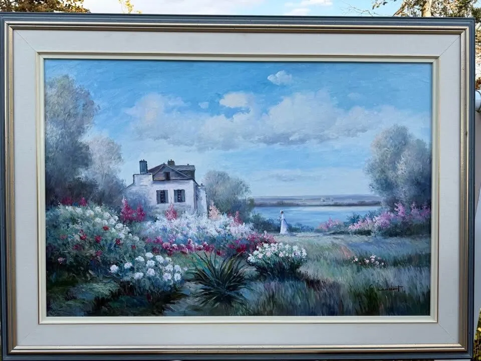 Huge 44" x 32" Original Landscape Oil Painting Framed & Ready to Hang - photo 7