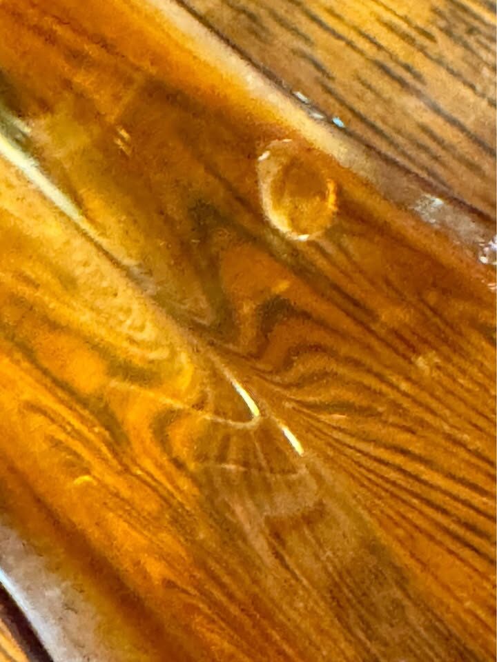 Vintage Mid-Century Amber Art Glass Centrepiece - Swung Sculptural Bowl - photo 5