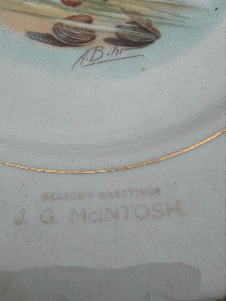 Antique 1914 & 1918 Calendar Plates Pair – Signed Wildlife Art (McNicol Pottery) - photo 8