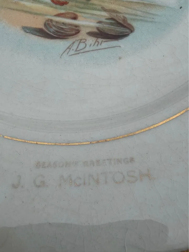 Antique 1914 & 1918 Calendar Plates Pair – Signed Wildlife Art (McNicol Pottery) - photo 8