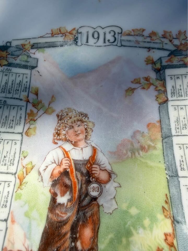 Antique 1911 & 1913 Souvenir Calendar Plates Set (7-Inch) - Harker & Pope-Gosser - photo 8