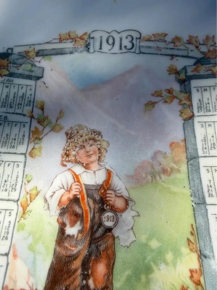 Antique 1911 & 1913 Souvenir Calendar Plates Set (7-Inch) - Harker & Pope-Gosser - photo 8