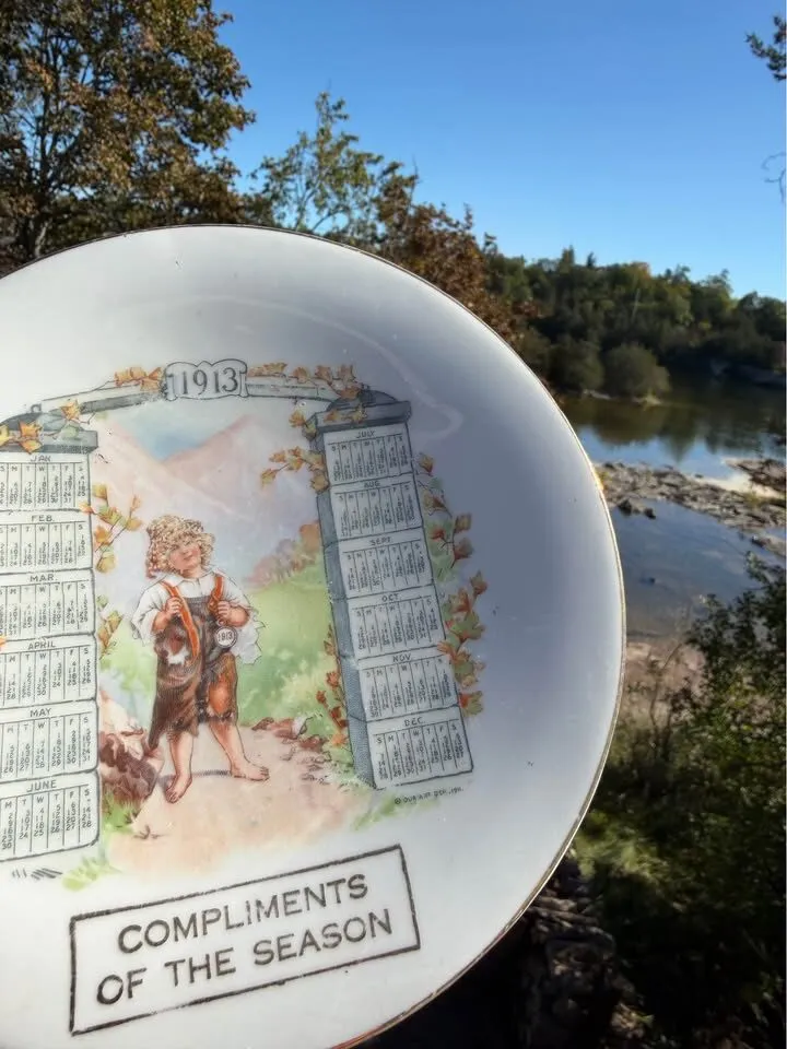 Antique 1911 & 1913 Souvenir Calendar Plates Set (7-Inch) - Harker & Pope-Gosser - photo 9
