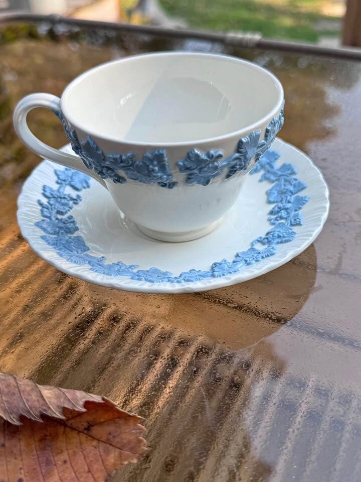 Wedgwood Embossed Queensware Cup and Saucer - photo 1