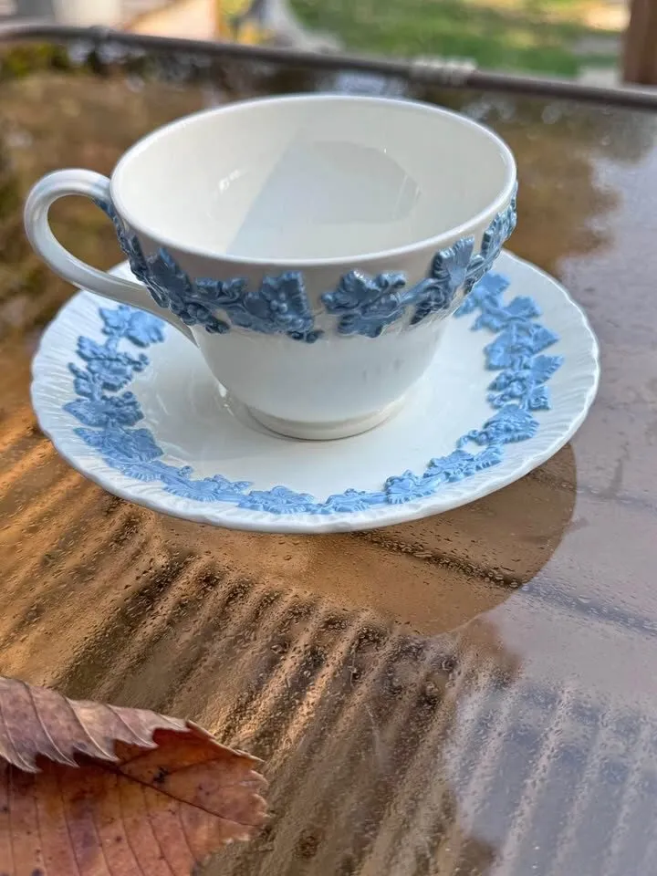 Wedgwood Embossed Queensware Cup and Saucer - photo 1