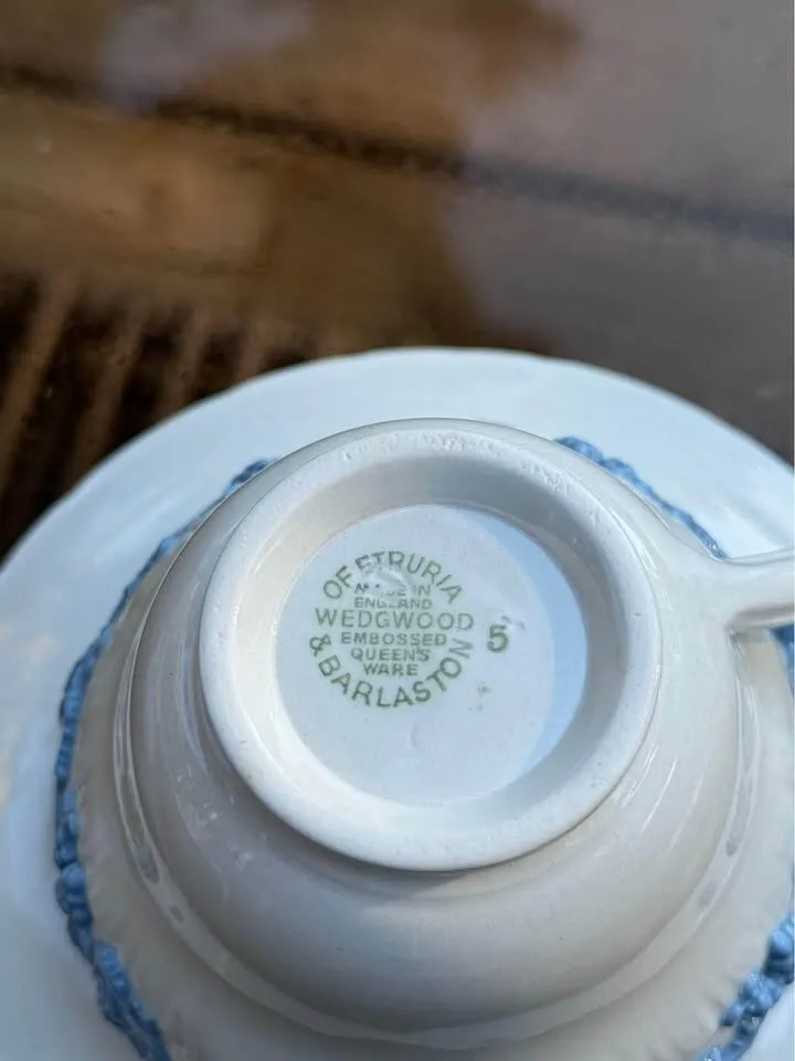 Wedgwood Embossed Queensware Cup and Saucer - photo 4