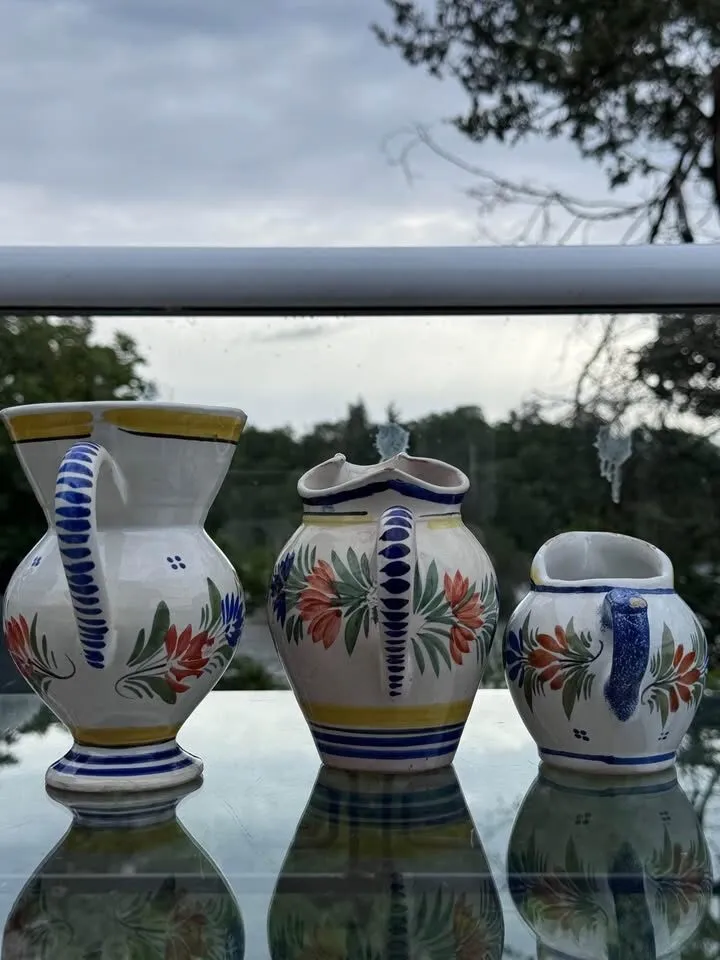 6-Pc Vintage Quimper Pottery Set French Faience Cider/Coffee Service - photo 2