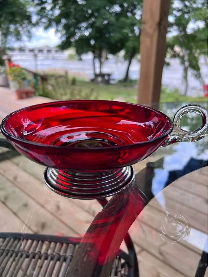 Vintage Ruby red bowl & cups - photo 4