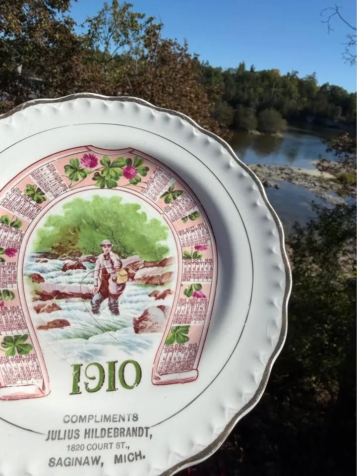 1910 Antique McNicol Fisherman & Gibson Girl Calendar Plates & Bonus Plate - photo 10