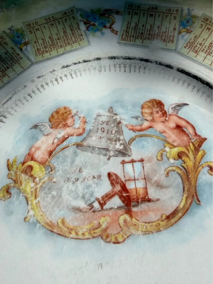 1910 Antique McNicol Fisherman & Gibson Girl Calendar Plates & Bonus Plate - photo 4