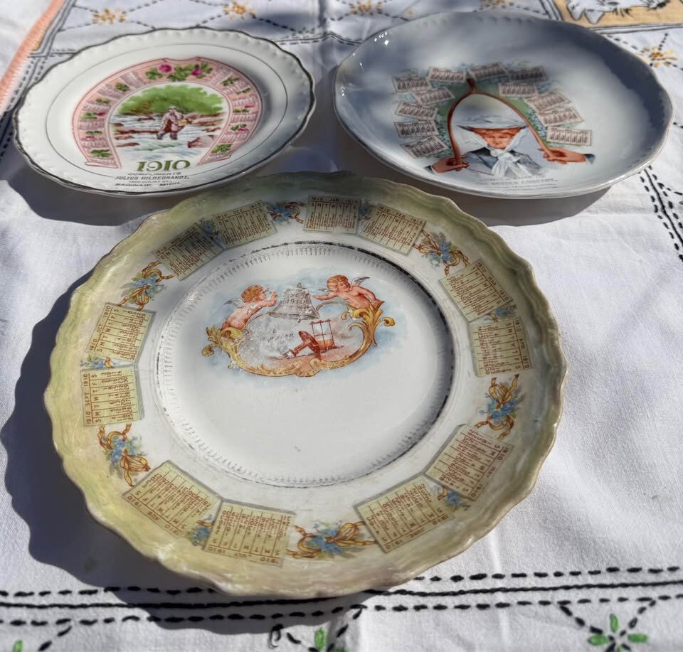 1910 Antique McNicol Fisherman & Gibson Girl Calendar Plates & Bonus Plate - photo 6