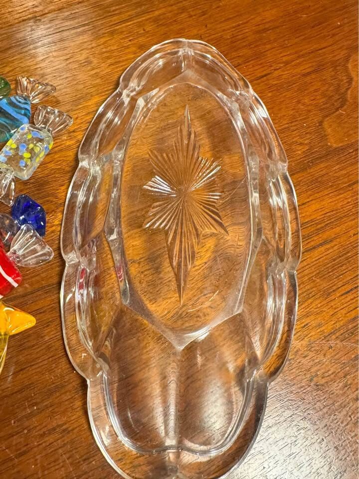 Vintage Murano Glass Candy Collection & Pressed Glass Dish - Mid-Century Modern Decor - photo 5