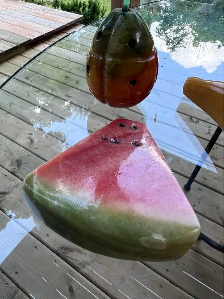 Vintage Marble/Alabaster Stone Fruit Watermelon Banana & Pineapple - photo 3