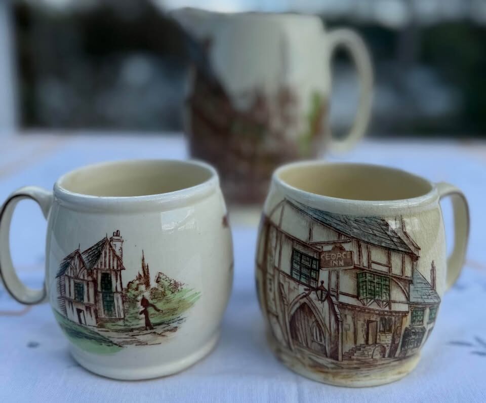 Vintage Kirkham Pottery Set - Large 7.5" "Thaxted" Pitcher & Mug (England) - photo 10