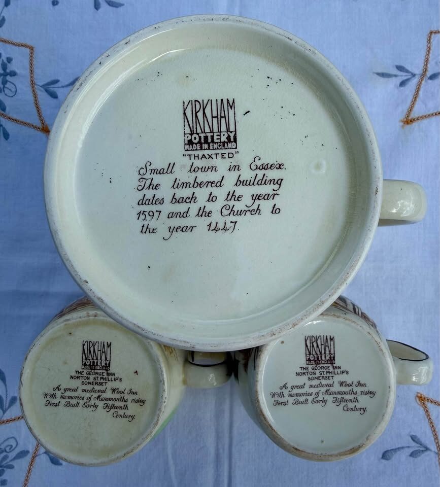 Vintage Kirkham Pottery Set - Large 7.5" "Thaxted" Pitcher & Mug (England) - photo 3