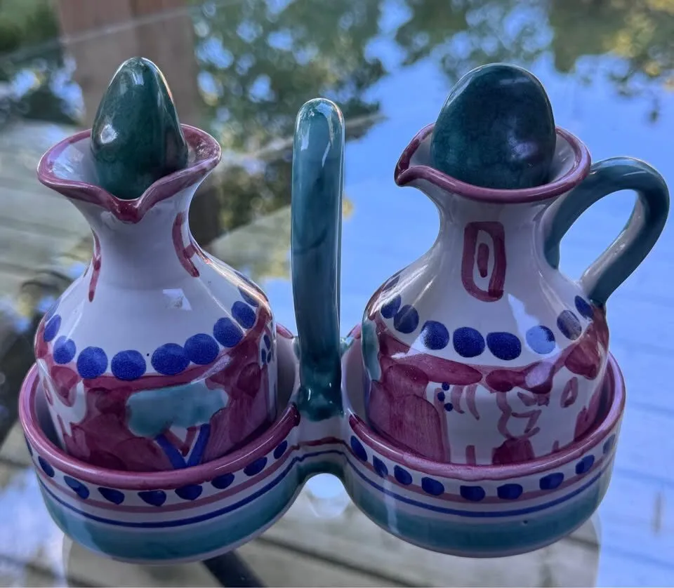 Authentic Ceramiche Casola Italian Condiment Set | Rare Elephant Majolica - photo 5