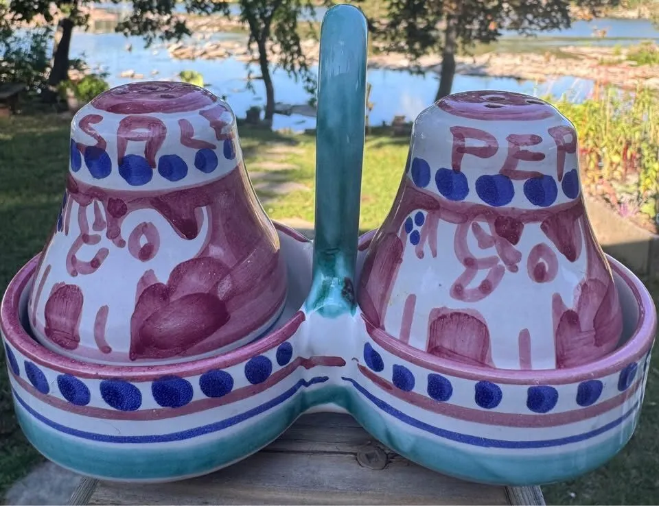 Authentic Ceramiche Casola Italian Condiment Set | Rare Elephant Majolica - photo 8
