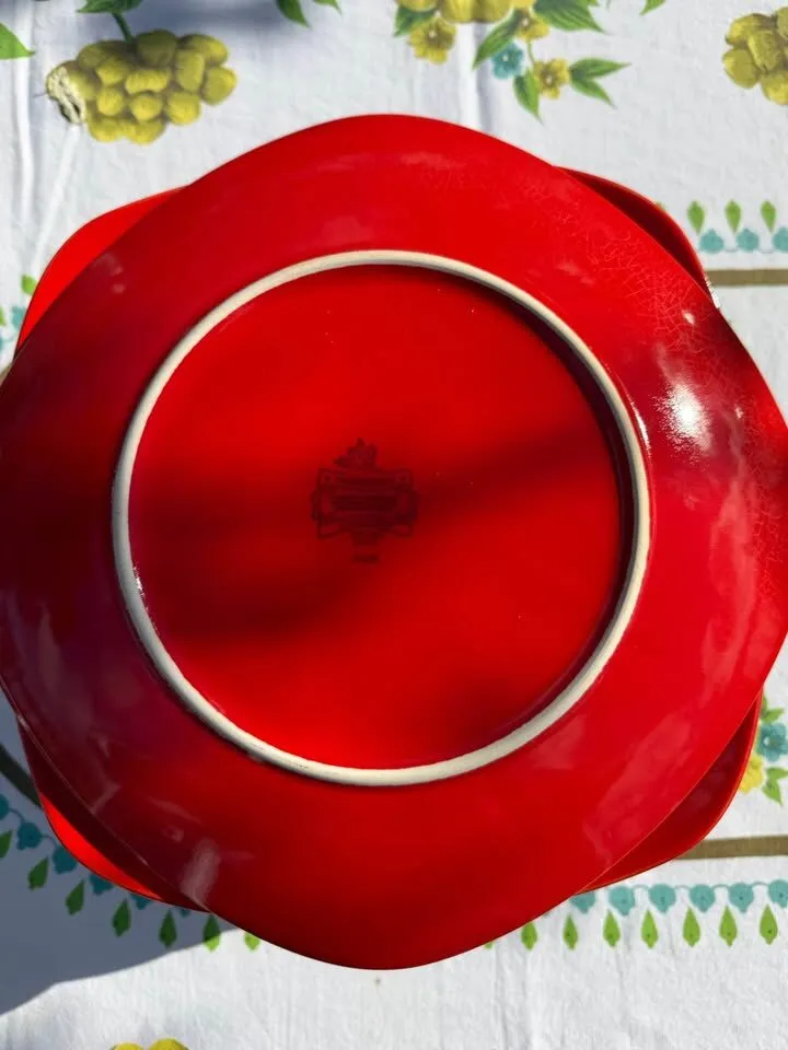 10pc Vintage Pagnossin Italy Dinner Plates - MCM Red/Teal (Can Deliver!) - photo 4