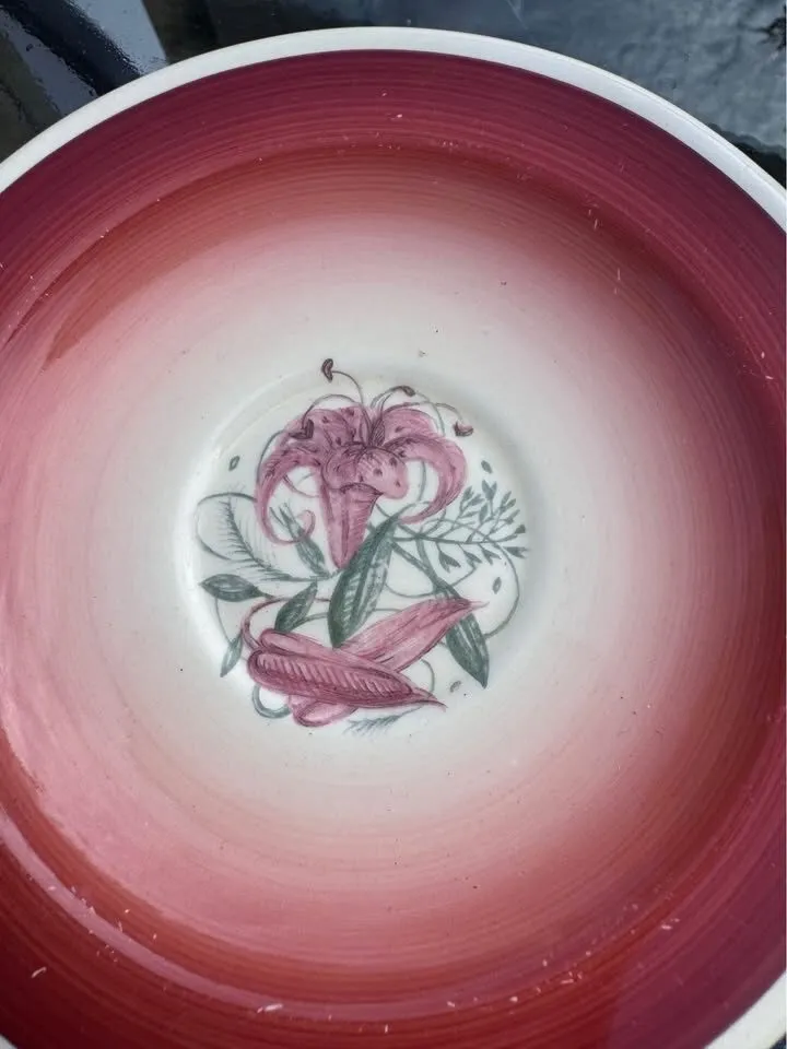 Collectible Susie Cooper Red Tiger Lily teacups and saucers 1930s - photo 5