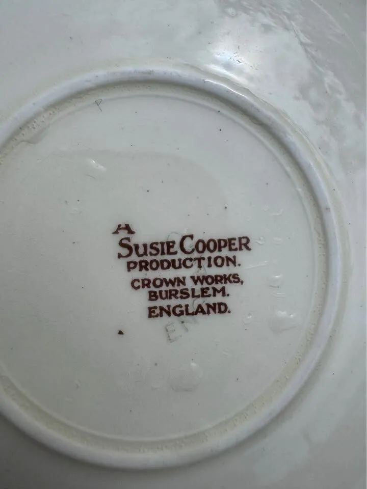 Collectible Susie Cooper Red Tiger Lily teacups and saucers 1930s - photo 8