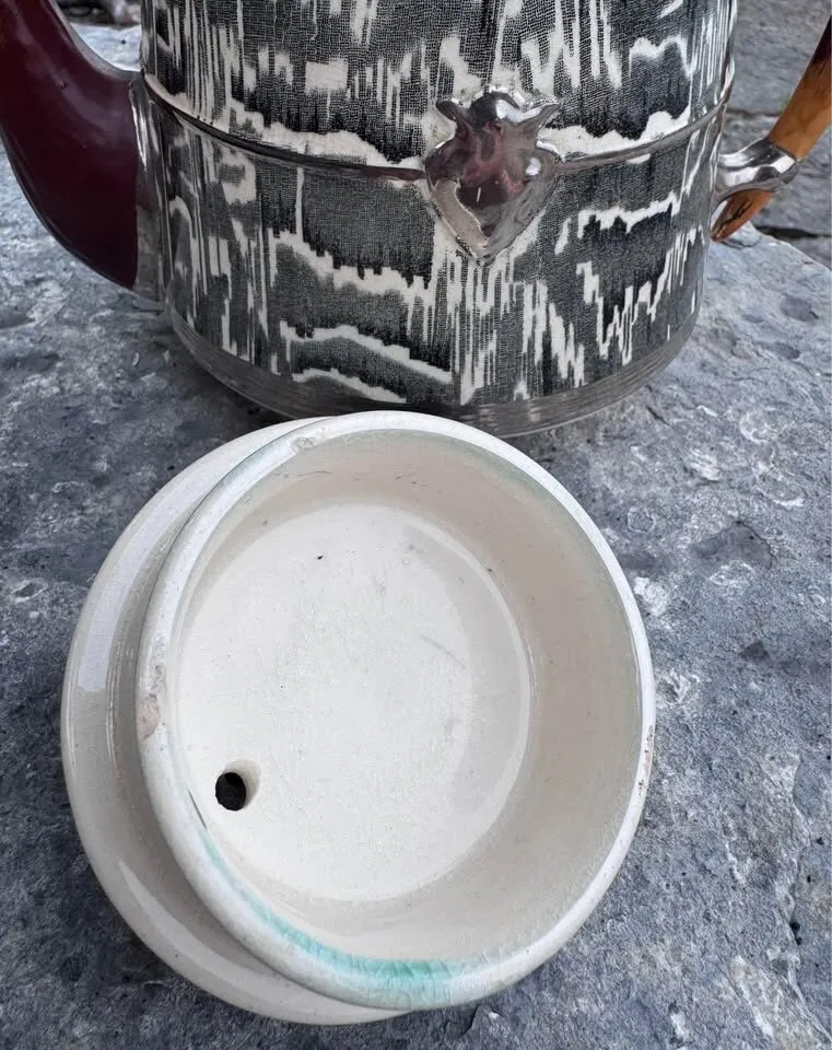 Rare Vintage 1930s Arthur Wood "Silver Shield" Teapot - Art Deco English Pottery - photo 8