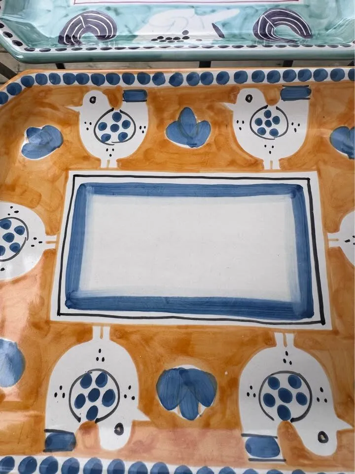 Vintage Nuova Vietri Italian Ceramic Platters - Chicken & Frog - photo 4