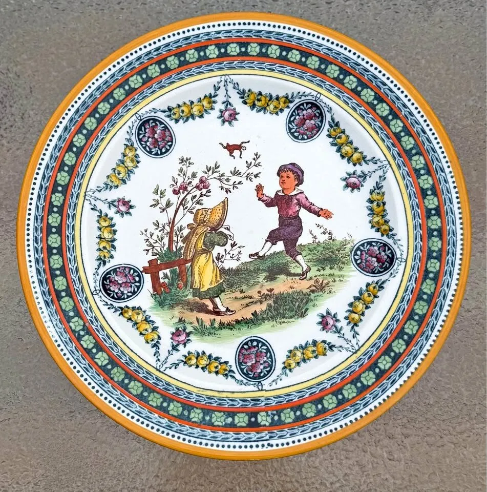 Rare Antique Wedgwood Etruria Hand-Painted Cabinet Plate (10”) - March 1898 - photo 1