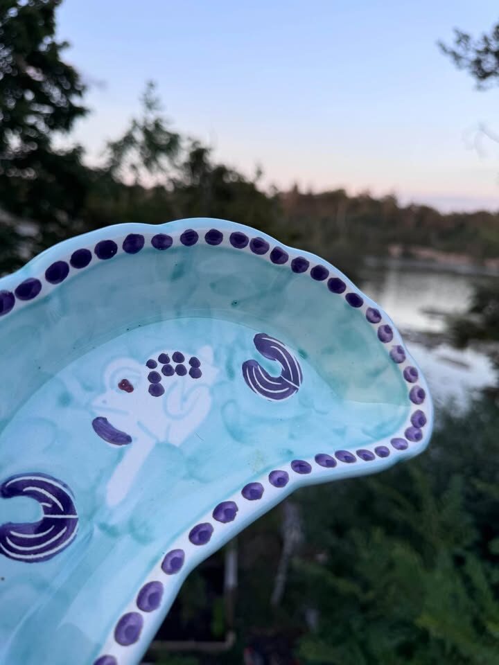 Vintage Vietri Campagna "Rana" Frog Charger Platter & Crescent Mezzaluna Salad Plates - Set of 3 - photo 10
