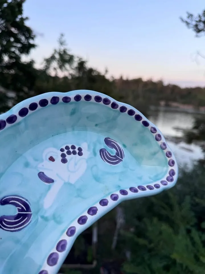 Vintage Vietri Campagna "Rana" Frog Charger Platter & Crescent Mezzaluna Salad Plates - Set of 3 - photo 10