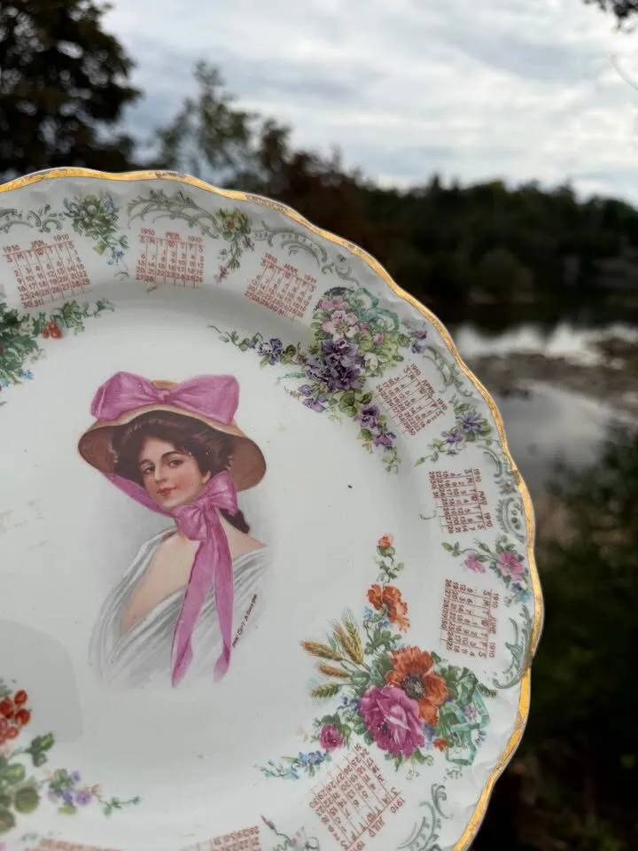 Antique 1910 Calendar Plate - Archie Gunn Portrait Art - photo 6