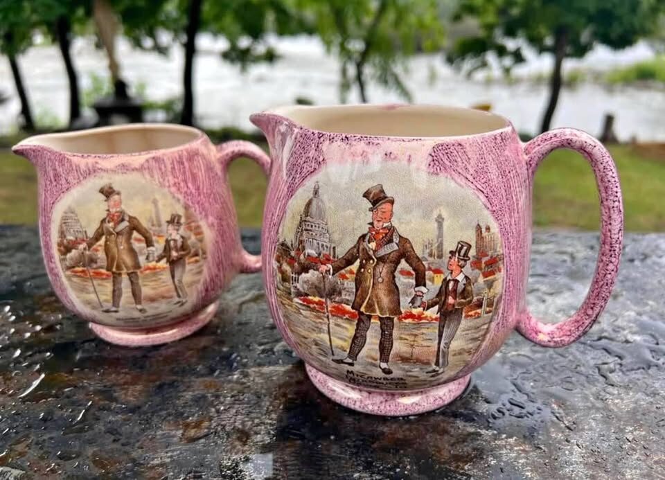Vintage Lancaster & Sandland Pink Lusterware Pitchers - Dickens Set - photo 1
